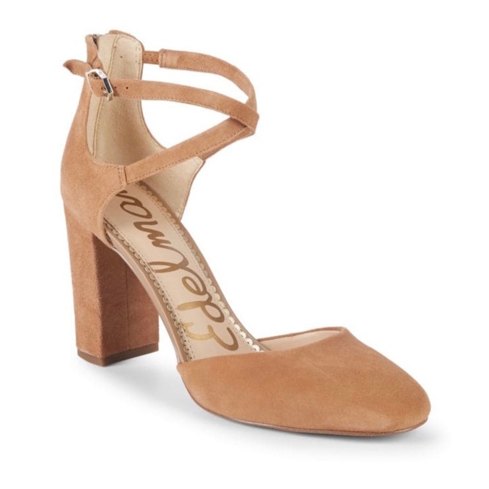 Sam Edelman Tan Suede Ankle Strap Heels